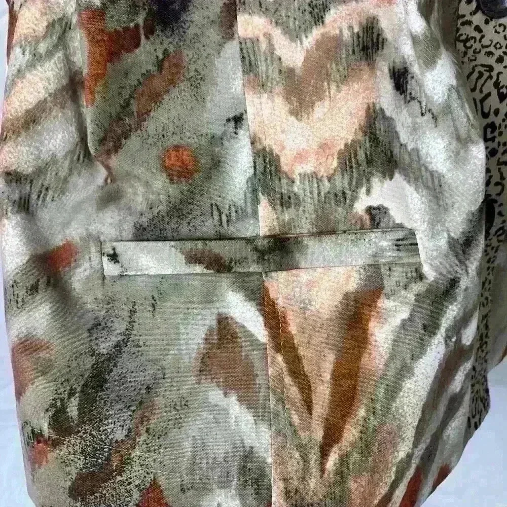 Chicos Women’s Jacket Size 3 XLRN# 79984. Blazer Animal Print Fall Tiger Brown - Picture 4 of 12